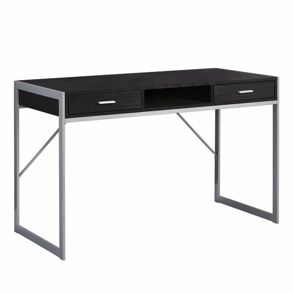 Daphnes Dinnette 48 in. Cappuccino & Silver Metal Computer Desk DA2456394